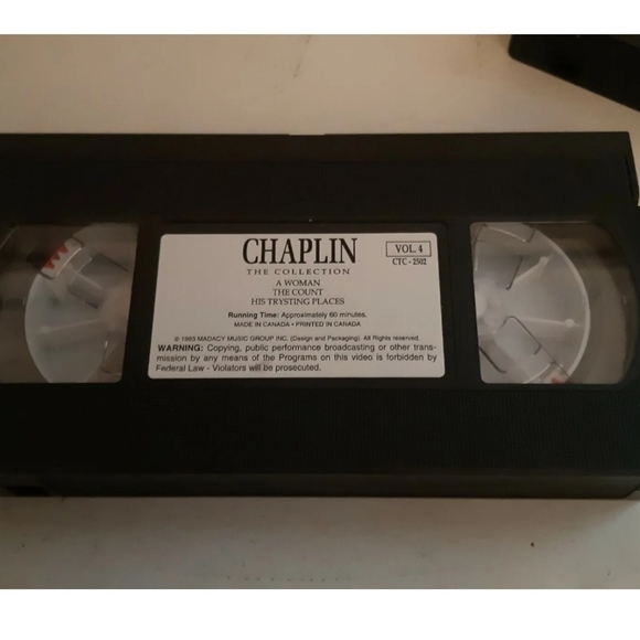 Vintage 1993 charlie chaplin VHS  Vol 3. Vol. 4 collectors Edition - Picture 2 of 7